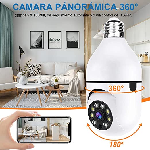 Cámara Seguridad Panorámica 360 WiFi HD-1080P